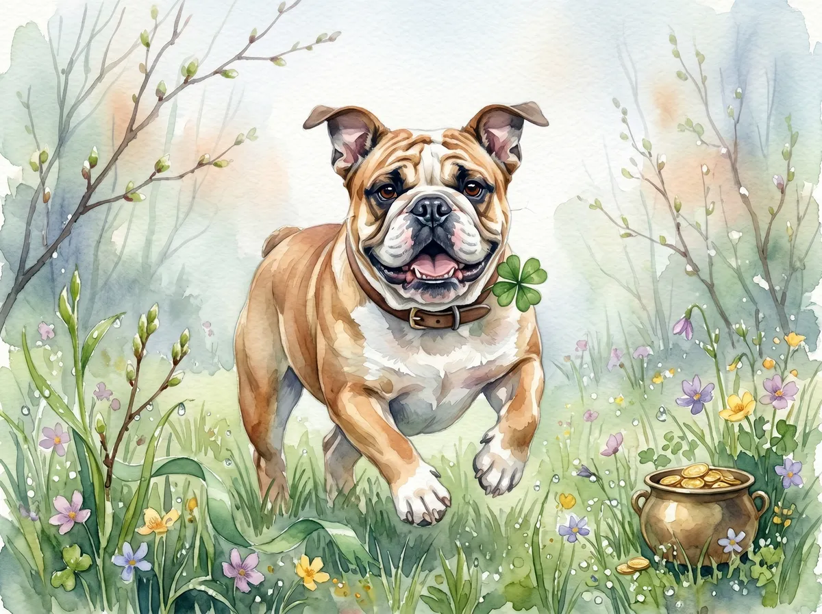 Bulldog watercolor calendar month 3